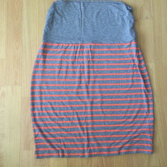 Gap Stretchy Mini Skirt 2013 Neon Orange and grey Large - Picture 2 of 8